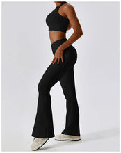 Carregar imagem no visualizador da galeria, Calças de Yoga Cintura Alta, Leggings Flare, Pernas Largas, Treino Fitness, Esportes, Dança Latina
