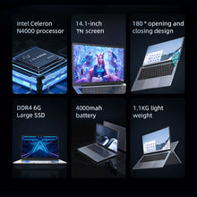 Carregar imagem no visualizador da galeria, Notebook Windows 11 -Laptop Intel N4000, 14.1 Polegada, 8GB de RAM
