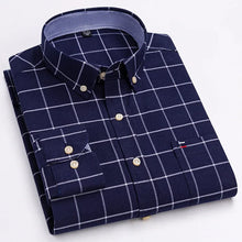 Carregar imagem no visualizador da galeria, Camisa Masculina 100% Algodão, Manga Comprida, Cores Lisa e Xadrez,, Estampa Regular (ef)
