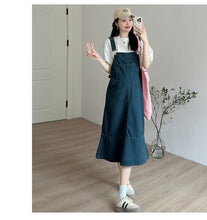 Carregar imagem no visualizador da galeria, Vestido Maternidade, Design Fino, Cauda de Peixe, Macacão Jeans com Camiseta Interna
