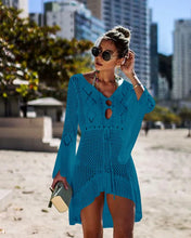 Carregar imagem no visualizador da galeria, Vestido de Praia, Casa e Piscina, Robe Feminino, Cover Up, Peça em Tricô, Algodão

