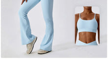 Carregar imagem no visualizador da galeria, Calças de Yoga Cintura Alta, Leggings Flare, Pernas Largas, Treino Fitness, Esportes, Dança Latina
