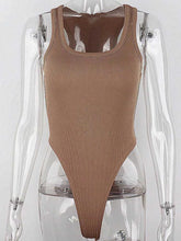 Carregar imagem no visualizador da galeria, Bodysuit de Malha sem Mangas, Verão Quente, Bodycon Fora do Ombro
