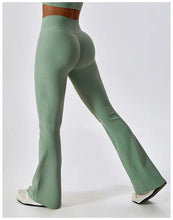 Carregar imagem no visualizador da galeria, Calças de Yoga Cintura Alta, Leggings Flare, Pernas Largas, Treino Fitness, Esportes, Dança Latina
