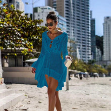 Carregar imagem no visualizador da galeria, Vestido de Praia, Casa e Piscina, Robe Feminino, Cover Up, Peça em Tricô, Algodão
