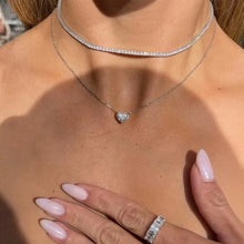 Carregar imagem no visualizador da galeria, Colar com Pingente de Moissanite em Forma de Coração, 2/4 Quilates, Prata Esterlina 925
