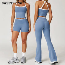 Carregar imagem no visualizador da galeria, Conjunto de Yoga Nu Sentimento, Roupas de Ginásio Push Up Fitness, Conjuntos Sportwear Leggings
