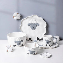Carregar imagem no visualizador da galeria, Tigela de Arroz e Sopa,  Conjunto de Louças de Porcelana, Prato de Lanche com Desenho
