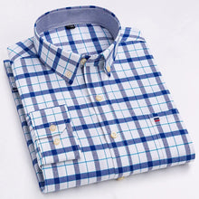 Carregar imagem no visualizador da galeria, Camisa Masculina 100% Algodão, Manga Comprida, Cores Lisa e Xadrez, Estampa Regular (cd)
