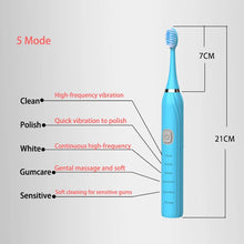 Carregar imagem no visualizador da galeria, Escovas de Dentes Elétrica Sônica, Limpeza Profunda, com Carregador USB
