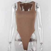 Carregar imagem no visualizador da galeria, Bodysuit de Malha sem Mangas, Verão Quente, Bodycon Fora do Ombro
