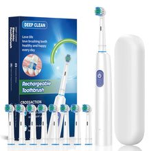 Carregar imagem no visualizador da galeria, Escova de Dentes Elétrica Rotativa, Bateria Recarregável e Cabeças para Substituição
