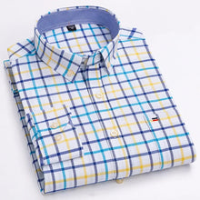 Carregar imagem no visualizador da galeria, Camisa Masculina 100% Algodão, Manga Comprida, Cores Lisa e Xadrez,, Estampa Regular (ef)

