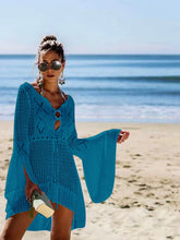 Carregar imagem no visualizador da galeria, Vestido de Praia, Casa e Piscina, Robe Feminino, Cover Up, Peça em Tricô, Algodão
