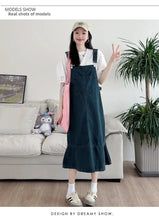 Carregar imagem no visualizador da galeria, Vestido Maternidade, Design Fino, Cauda de Peixe, Macacão Jeans com Camiseta Interna
