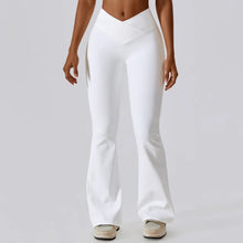 Carregar imagem no visualizador da galeria, Calças de Yoga Cintura Alta, Leggings Flare, Pernas Largas, Treino Fitness, Esportes, Dança Latina
