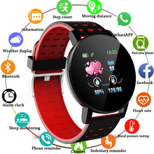 Carregar imagem no visualizador da galeria, Relógio Inteligente com Bluetooth, Fitness Esportivo com Rastreador, Pressão Arterial
