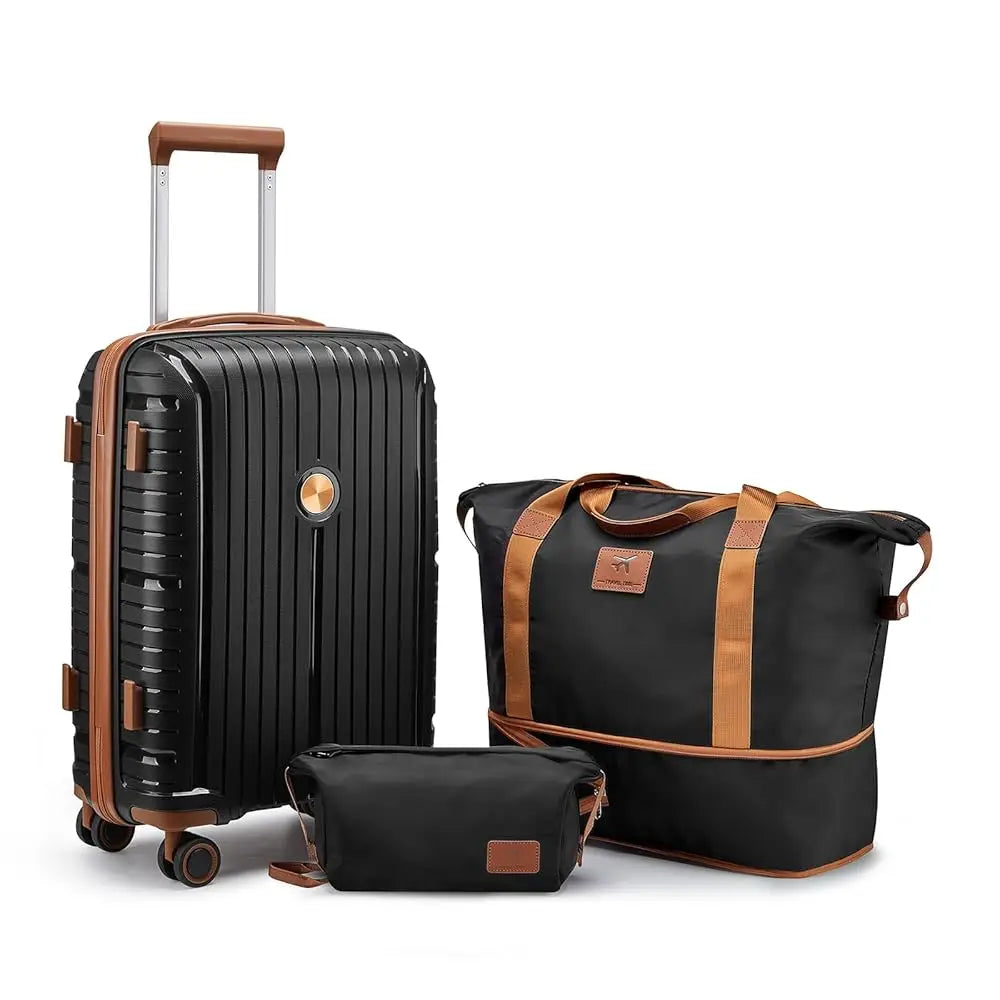 Malas de Viagem com Bolsa de Viagem e Bolsa de Higiene Pessoal, Rodas Giratórias, Duráveis e Leves