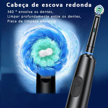 Carregar imagem no visualizador da galeria, Escova de Dentes Elétrica Rotativa, Bateria Recarregável e Cabeças para Substituição
