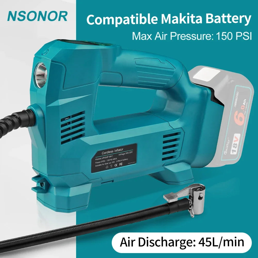 Compressor de Ar Elétrico, Portátil sem Fio, para Pneu de Carro /motos/bicicleta/bolas