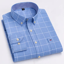 Carregar imagem no visualizador da galeria, Camisa Masculina 100% Algodão, Manga Comprida, Cores Lisa e Xadrez,, Estampa Regular (ef)
