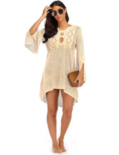 Carregar imagem no visualizador da galeria, Vestido de Praia, Casa e Piscina, Robe Feminino, Cover Up, Peça em Tricô, Algodão
