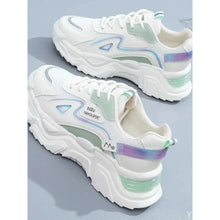 Carregar imagem no visualizador da galeria, Tênis Feminino Planos Plataforma, Sapatos Verdes Formadores casuais tênis grossos
