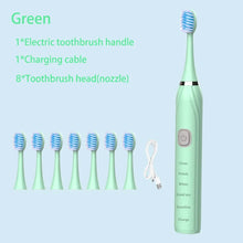 Carregar imagem no visualizador da galeria, Escovas de Dentes Elétrica Sônica, Limpeza Profunda, com Carregador USB

