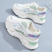 Carregar imagem no visualizador da galeria, Tênis Feminino Planos Plataforma, Sapatos Verdes Formadores casuais tênis grossos
