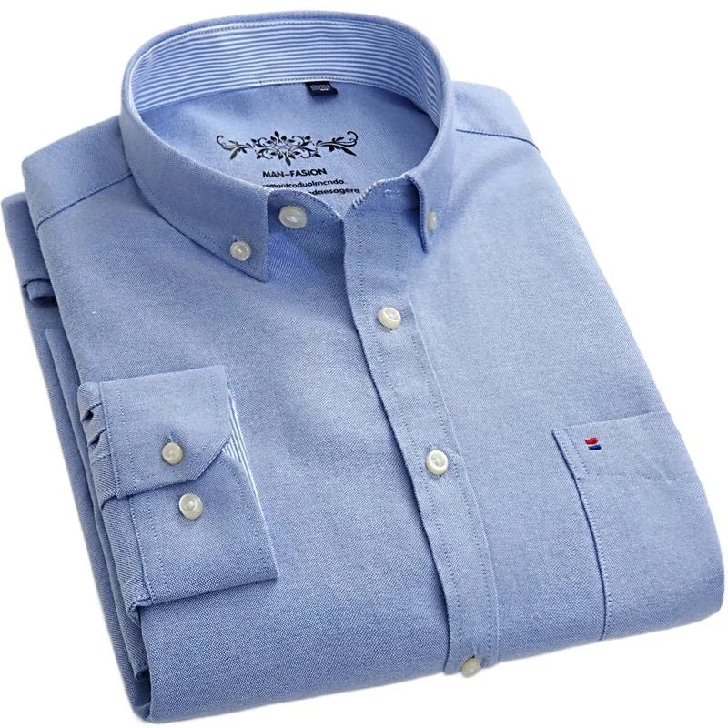 Camisa Masculina 100% Algodão, Manga Comprida, Cores Lisa e Xadrez, Estampa Regular (ab)