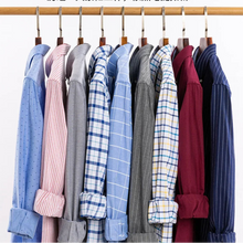 Carregar imagem no visualizador da galeria, Camisa Masculina 100% Algodão, Manga Comprida, Cores Lisa e Xadrez, Estampa Regular (ab)
