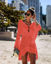 Carregar imagem no visualizador da galeria, Vestido de Praia, Casa e Piscina, Robe Feminino, Cover Up, Peça em Tricô, Algodão
