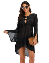 Carregar imagem no visualizador da galeria, Vestido de Praia, Casa e Piscina, Robe Feminino, Cover Up, Peça em Tricô, Algodão
