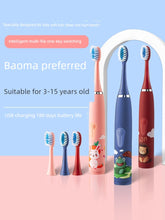 Carregar imagem no visualizador da galeria, Escova de Dentes Elétrica Automática, Bateria Recarregável, Pelos Macio, para Crianças

