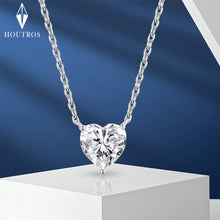 Carregar imagem no visualizador da galeria, Colar com Pingente de Moissanite em Forma de Coração, 2/4 Quilates, Prata Esterlina 925
