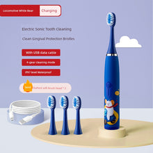 Carregar imagem no visualizador da galeria, Escova de Dentes Elétrica Automática, Bateria Recarregável, Pelos Macio, para Crianças

