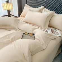 Carregar imagem no visualizador da galeria, Camas: Conjunto Ultramacio de Microfibra, Linhas Bordadas e Fronhas Fecho de Zíper
