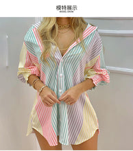 Carregar imagem no visualizador da galeria, Vestido feminino primavera verão estampado manga comprida casual
