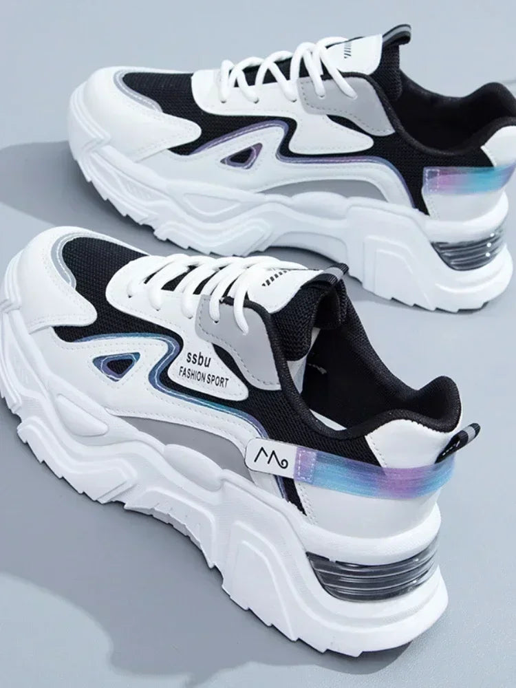 Tênis Feminino Planos Plataforma, Sapatos Verdes Formadores casuais tênis grossos