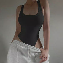 Carregar e reproduzir vídeo no visualizador da galeria, Bodysuit de Malha sem Mangas, Verão Quente, Bodycon Fora do Ombro
